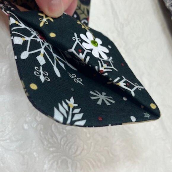 Handmade Winter Fabric Button Closure Cotton Tote Handbag w/Eyeglass Case NEW - Picture 7 of 10